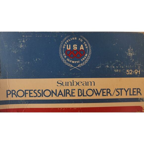 Sunbeam Professionaire Blower Hair Dryer 52-91 W/Original Box Paperwork Olympic - Picture 4 of 5